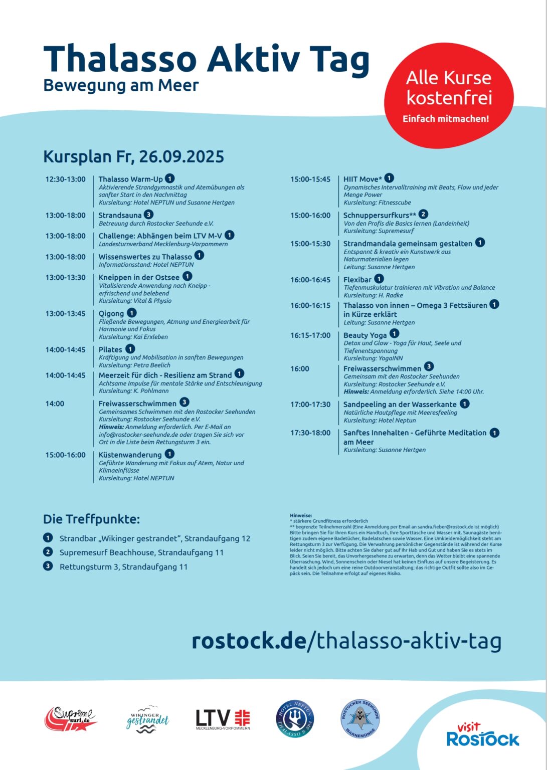 Programm Thalasso Aktiv Tag Warnemünde 2025