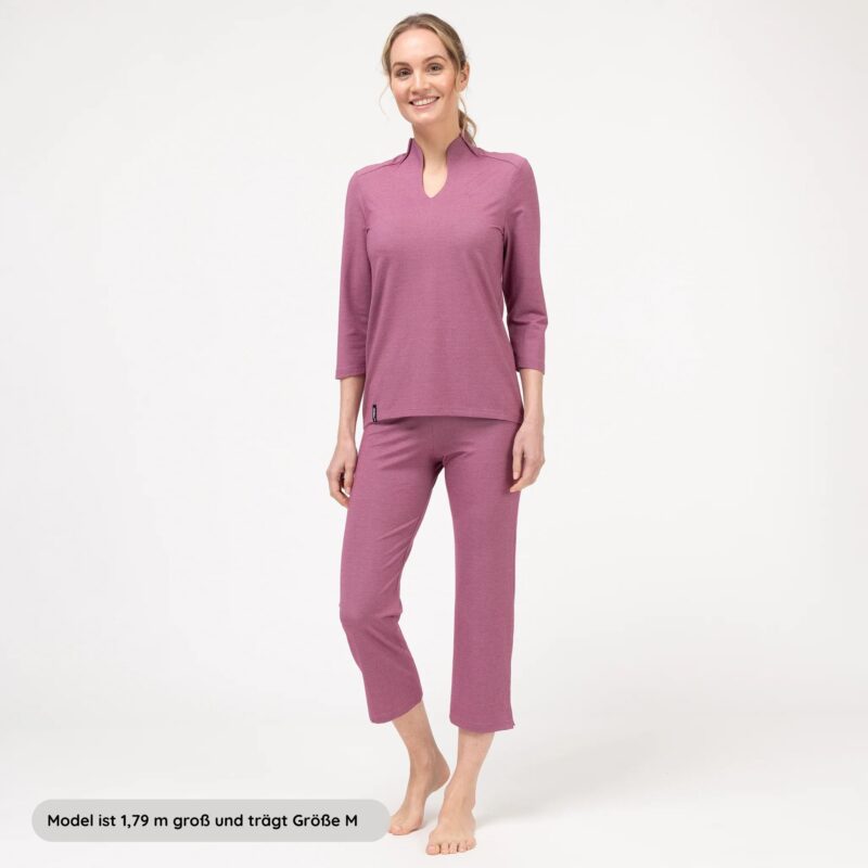 Genki-Vital V-TEX YASASHI-DAMEN- 78Shirt-BEERE-GR. M Genki-Vital V-TEX YASASHI DAMEN BEERE